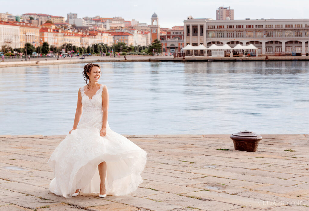con questa immagine voglio illustrare il mio lavoro di fotografo di matrimoni sulle rive a trieste