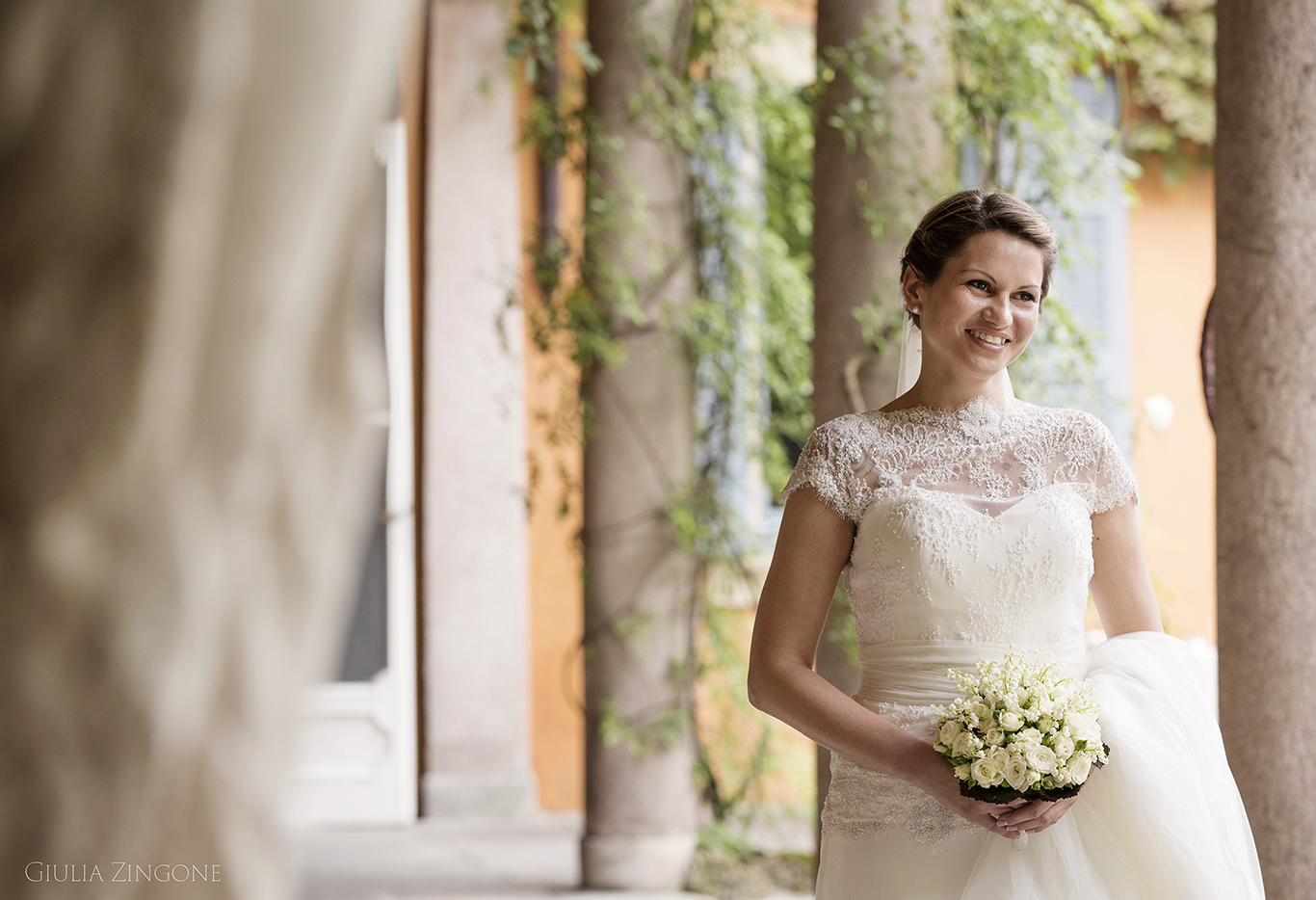 this is a portrait of the bride by villa erba cernobbio wedding photographer in lake como giulia zingone