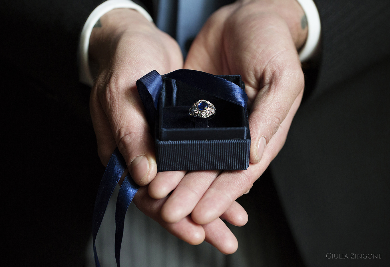 this is a picture of the engagement ring by villa erba cernobbio wedding photographer in lake como giulia zingone