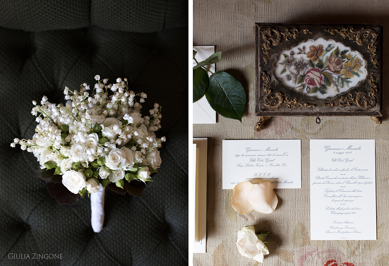 this is a picture of the bridal details by villa erba cernobbio wedding photographer in lake como giulia zingone