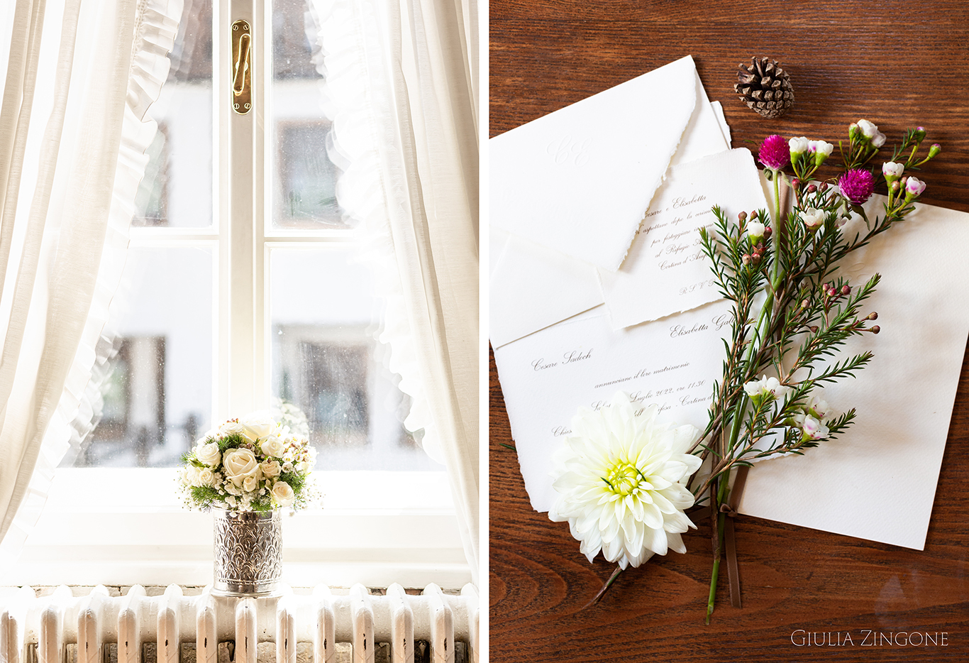 this is a picture of the bouquet by cortina wedding photographer giulia zingone