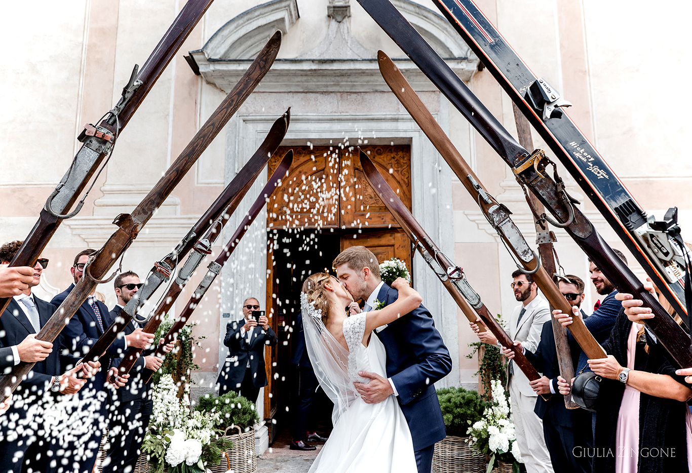 this is a picture of the church ceremony by cortina wedding photographer giulia zingone