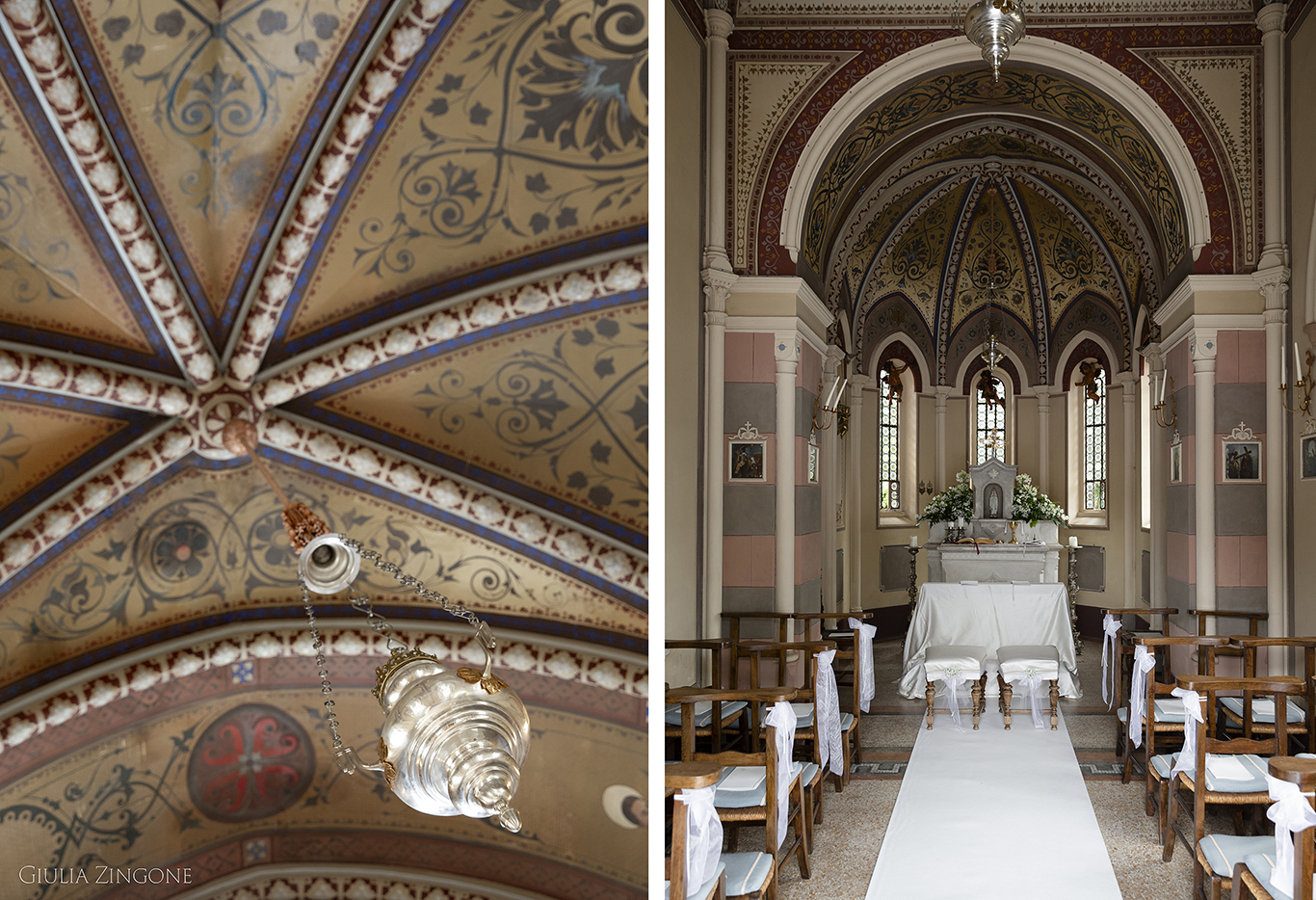 this is a picture of the church ceremony by spessa castle wedding photographer giulia zingone