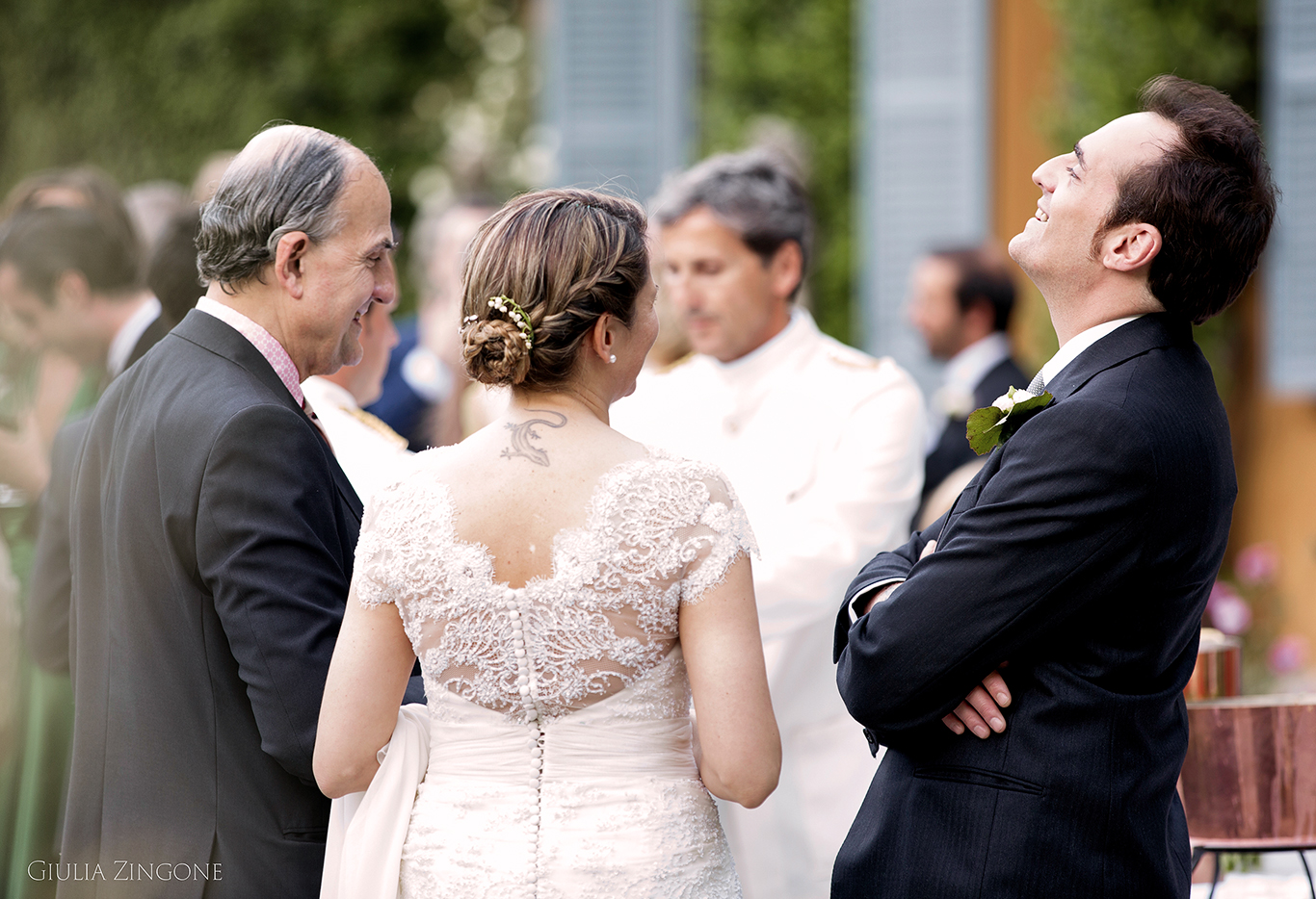 this picture is a candid shot from the reception by villa erba cernobbio wedding photographer giulia zingone