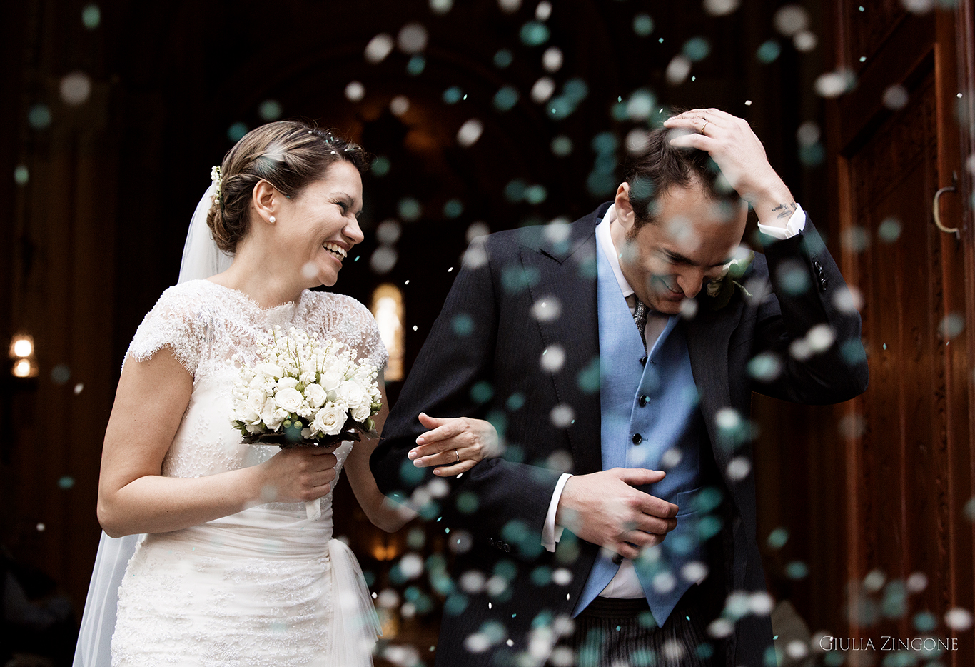 this picture is a candid shot from the church ceremony by villa erba cernobbio wedding photographer in lake como giulia zingone
