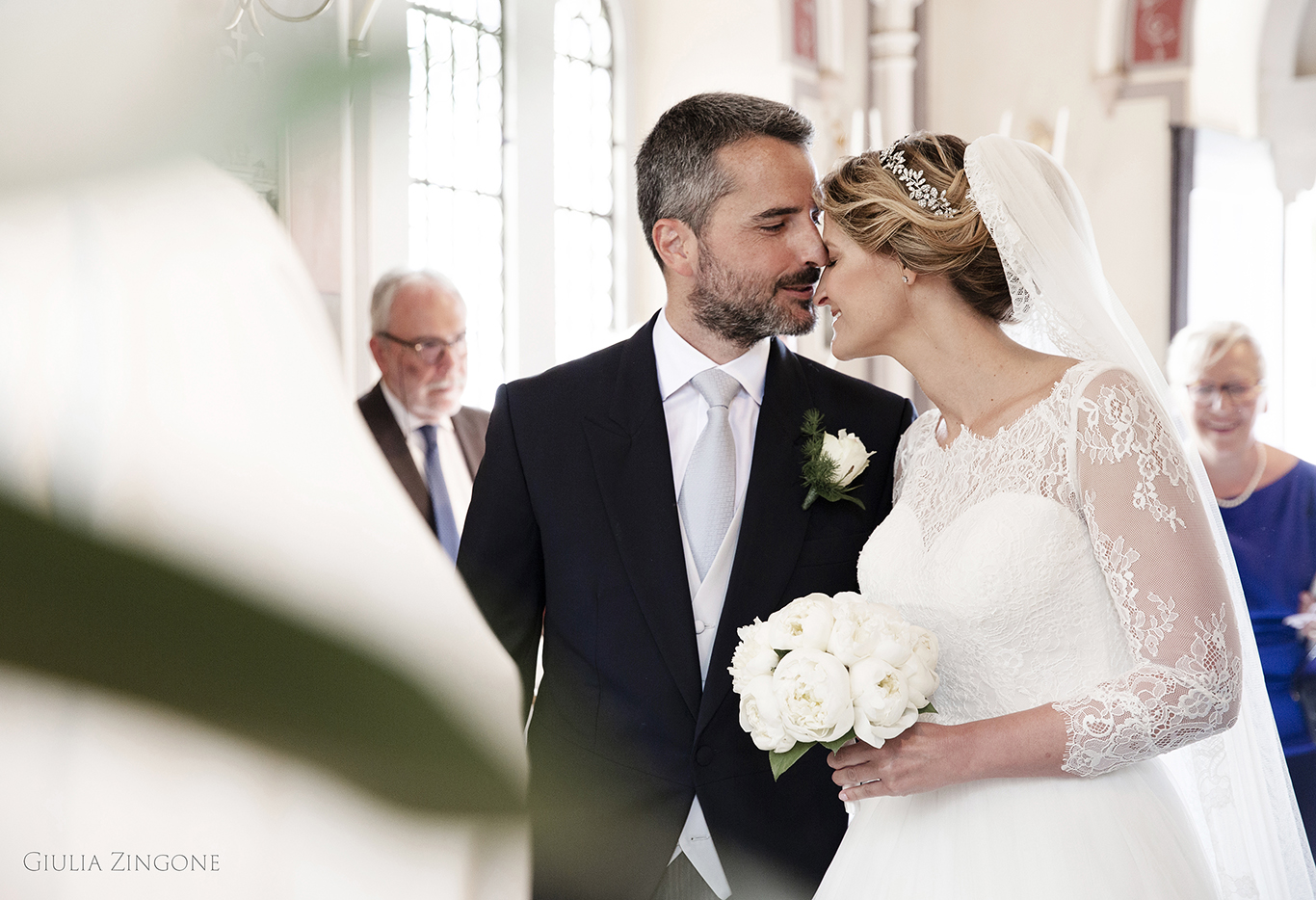 this is a picture of the church ceremony by spessa castle wedding photographer giulia zingone