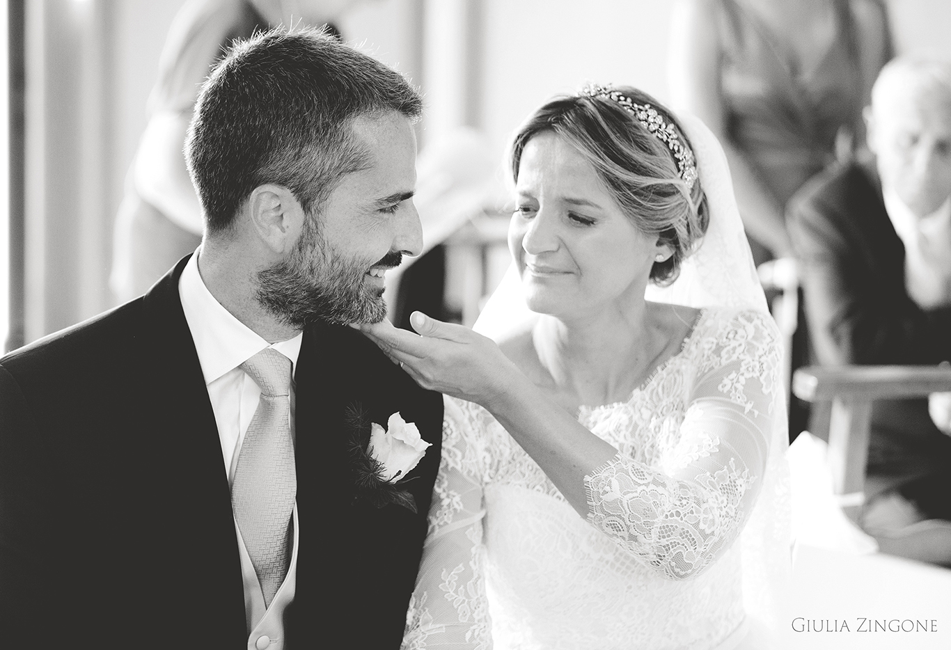 this is a picture of the church ceremony by spessa castle wedding photographer giulia zingone