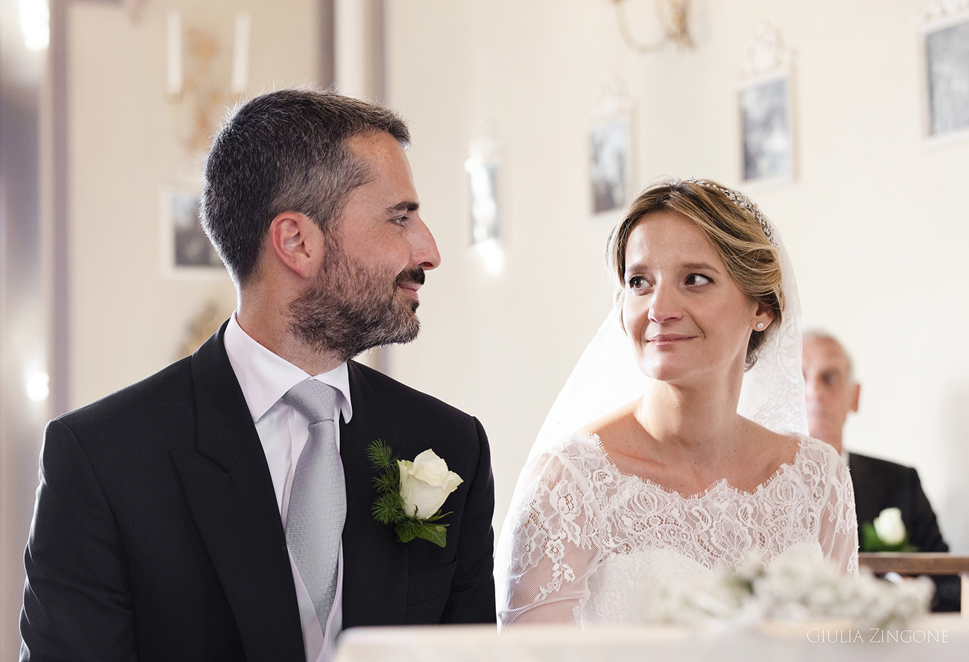 this is a picture of the church ceremony by spessa castle wedding photographer giulia zingone