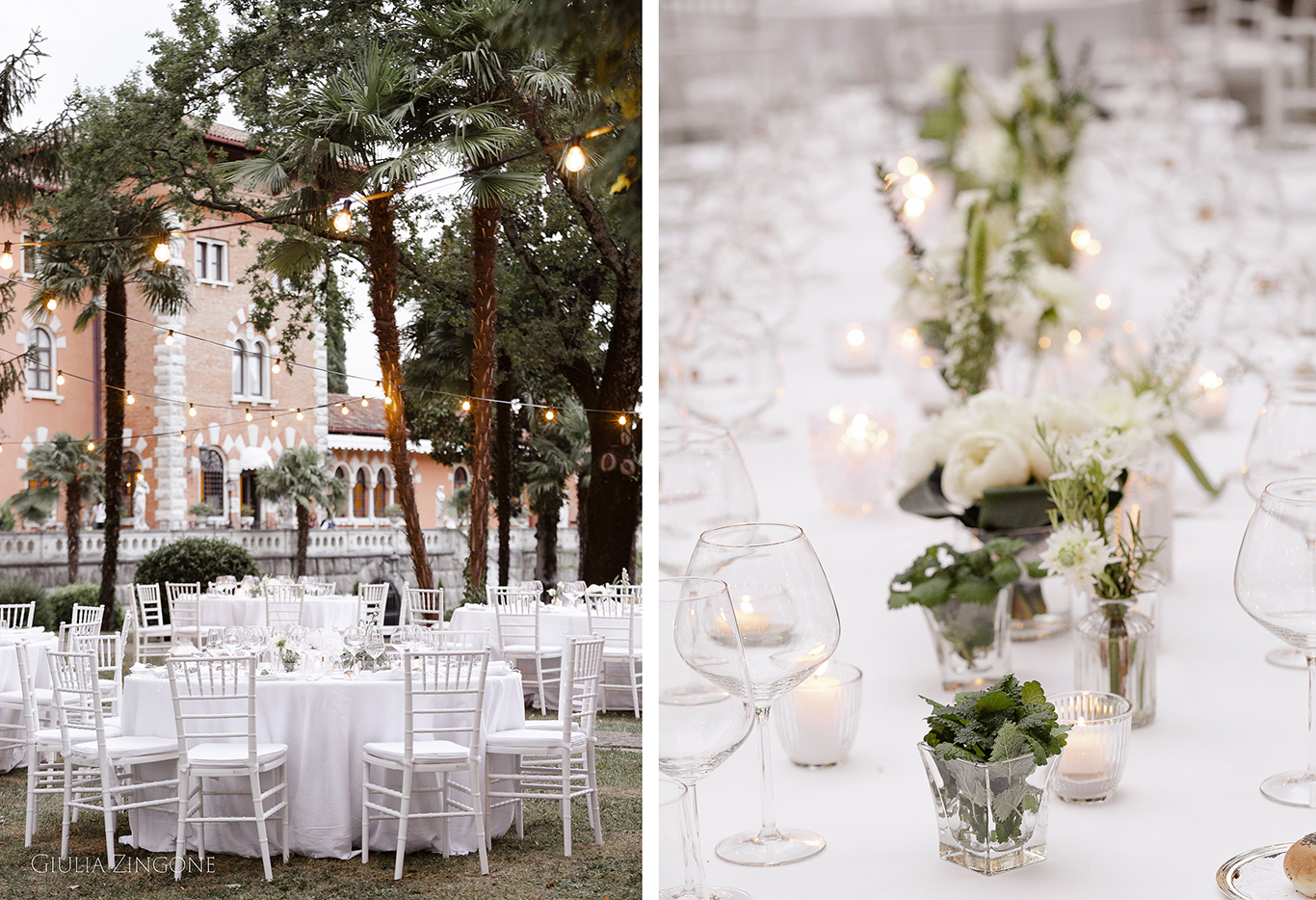 this is a picture of the alfresco dinner by spessa castle wedding photographer giulia zingone with coquina floreani catering